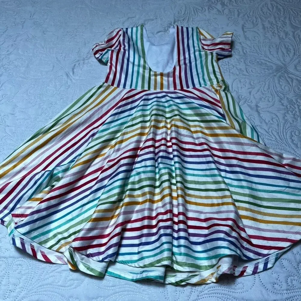 Briabay Rainbow Stripe Skater Dress Size 6